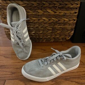 Adidas Neo Gray and White Women's suede Sneakers